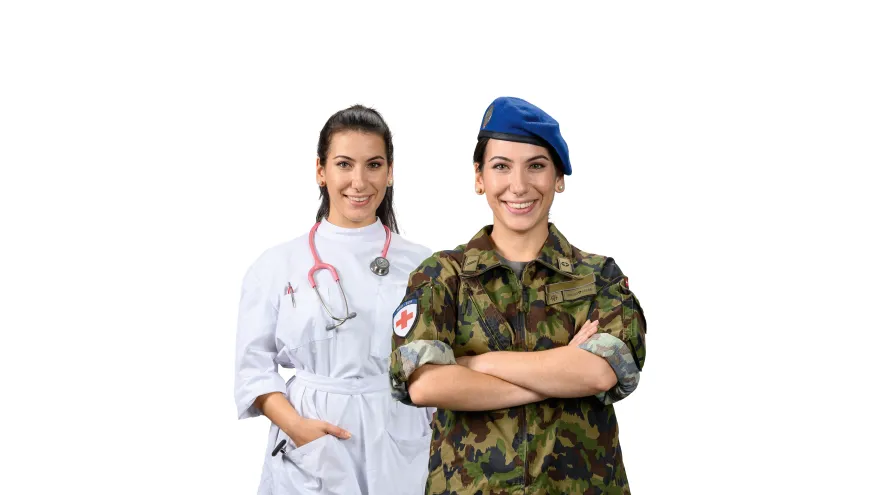 Ärztin Rotkreuzdienst MilAz RKD zivil und in Uniform 